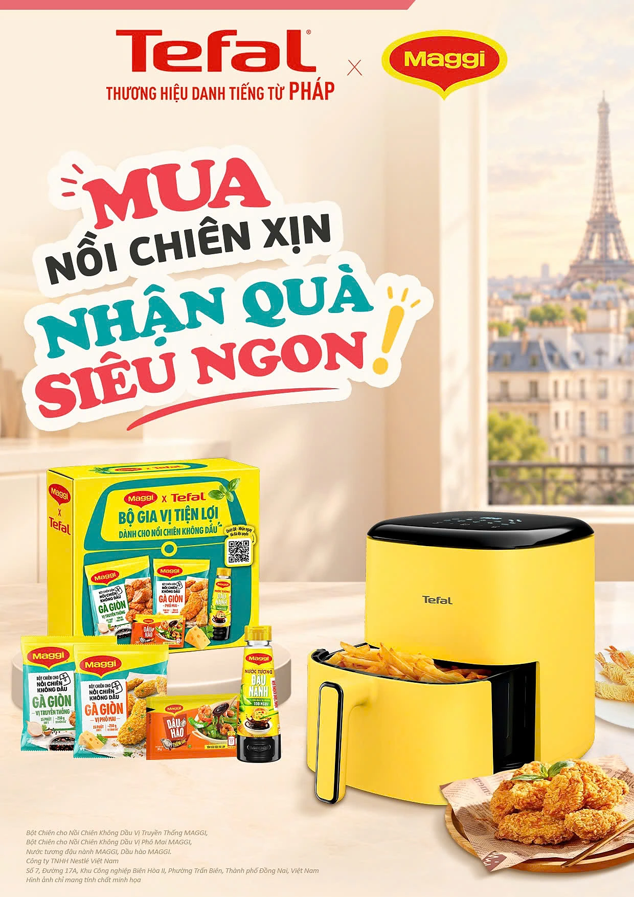 Tefal × Maggi — Mua nồi chiên xịn, nhận quà siêu ngon: bộ gia vị tiện lợi Maggi dành cho nồi chiên không dầu